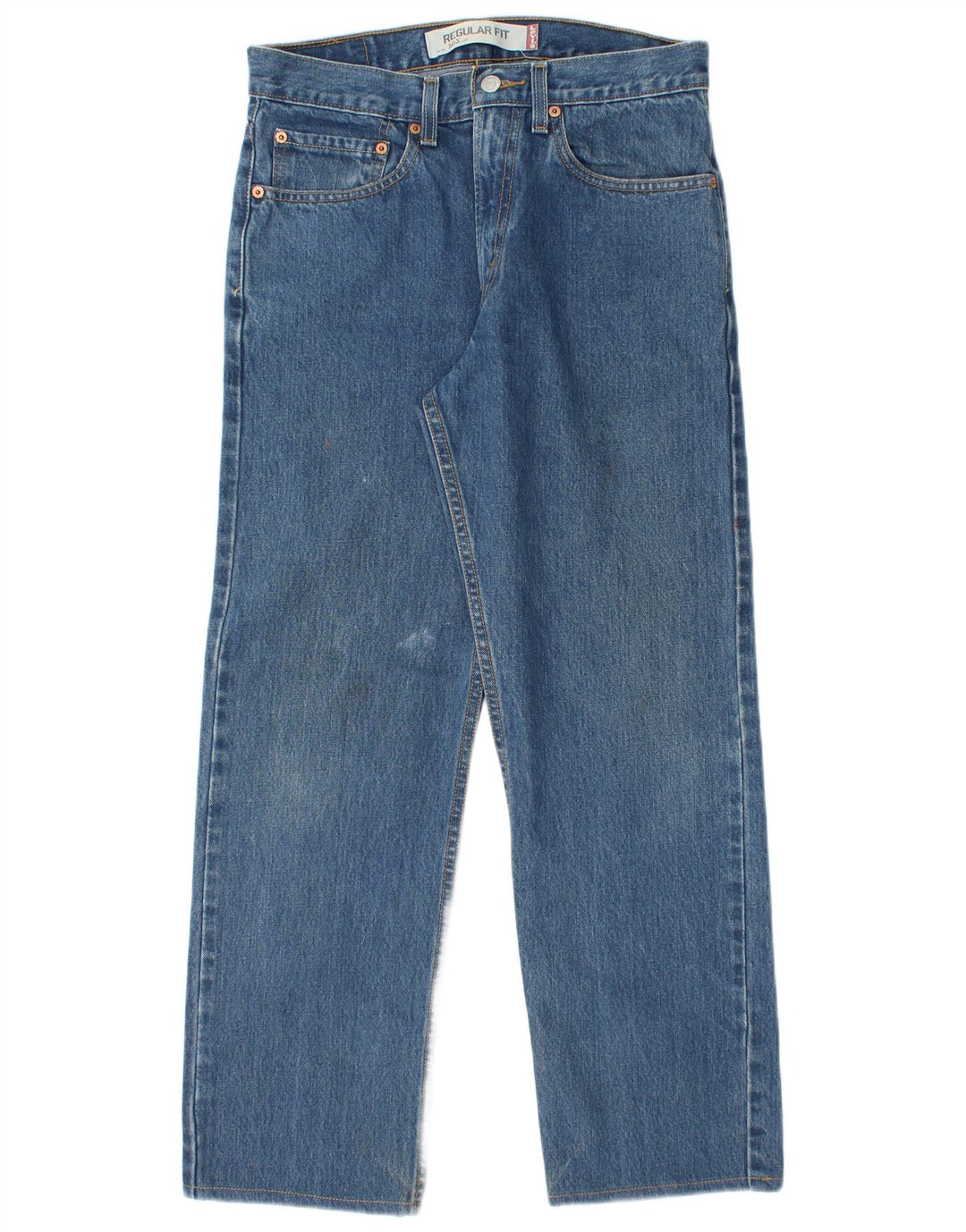 Męskie jeansy Levi's 505 o regularnym kroju W31 L28 Niebieska bawełna