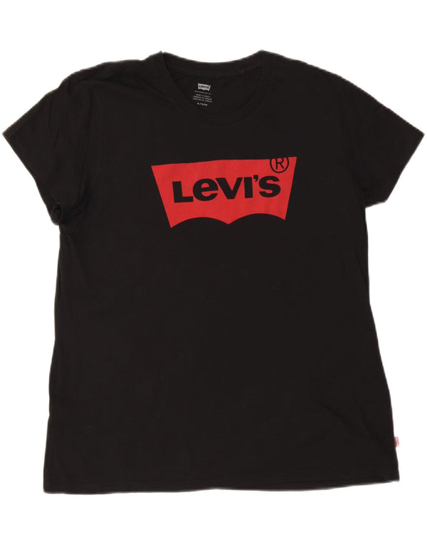 Damska koszulka z grafiką LEVI'S Top UK 18 XL w kolorze czarnym