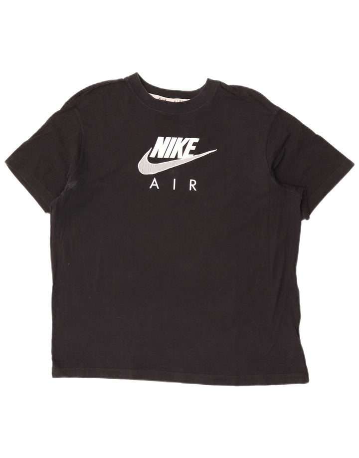 Męski T-shirt z grafiką Nike, średni czarny, bawełniany