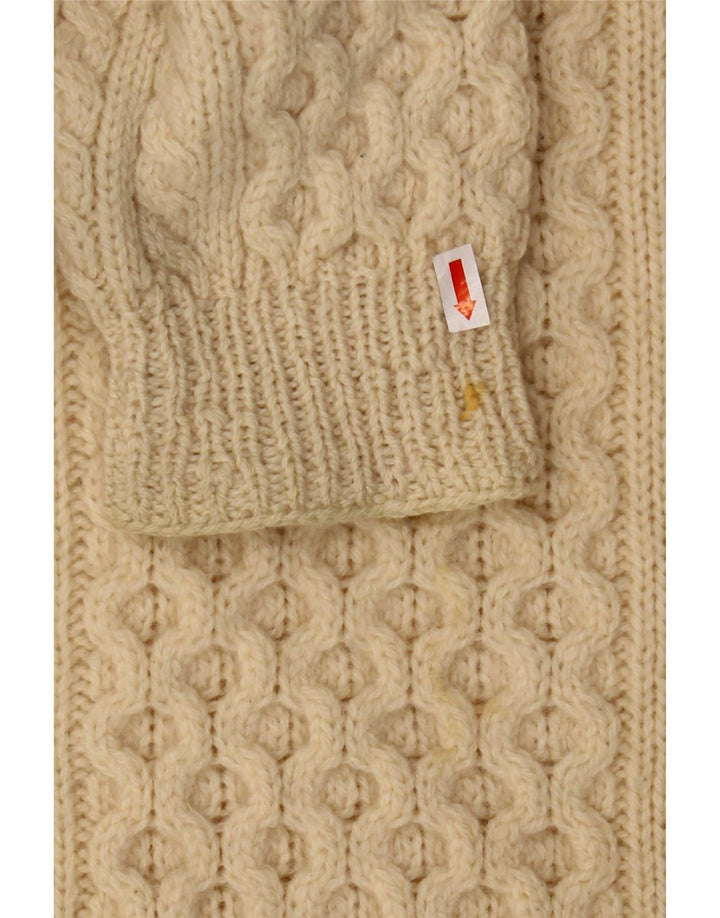 Męski sweter z okrągłym dekoltem REPLAY XL w kolorze złamanej bieli, wełniany