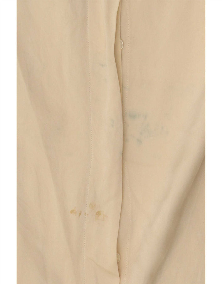 Koszula damska oversize w stylu vintage UK 8 Small Beżowy jedwab