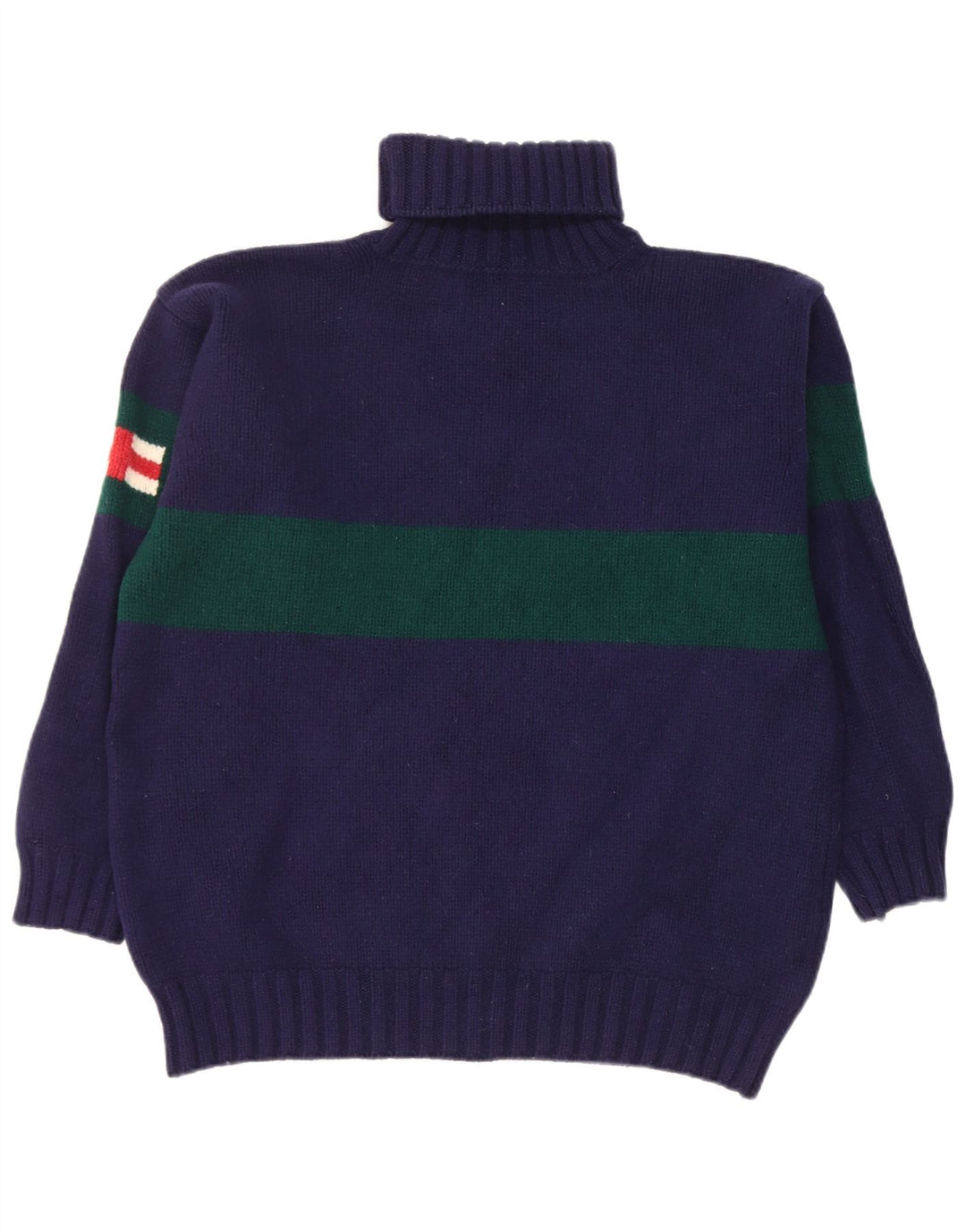 Sweter damski Hackett z wywijanym dekoltem UK 18 XL, granatowy, wełniany z blokami kolorów