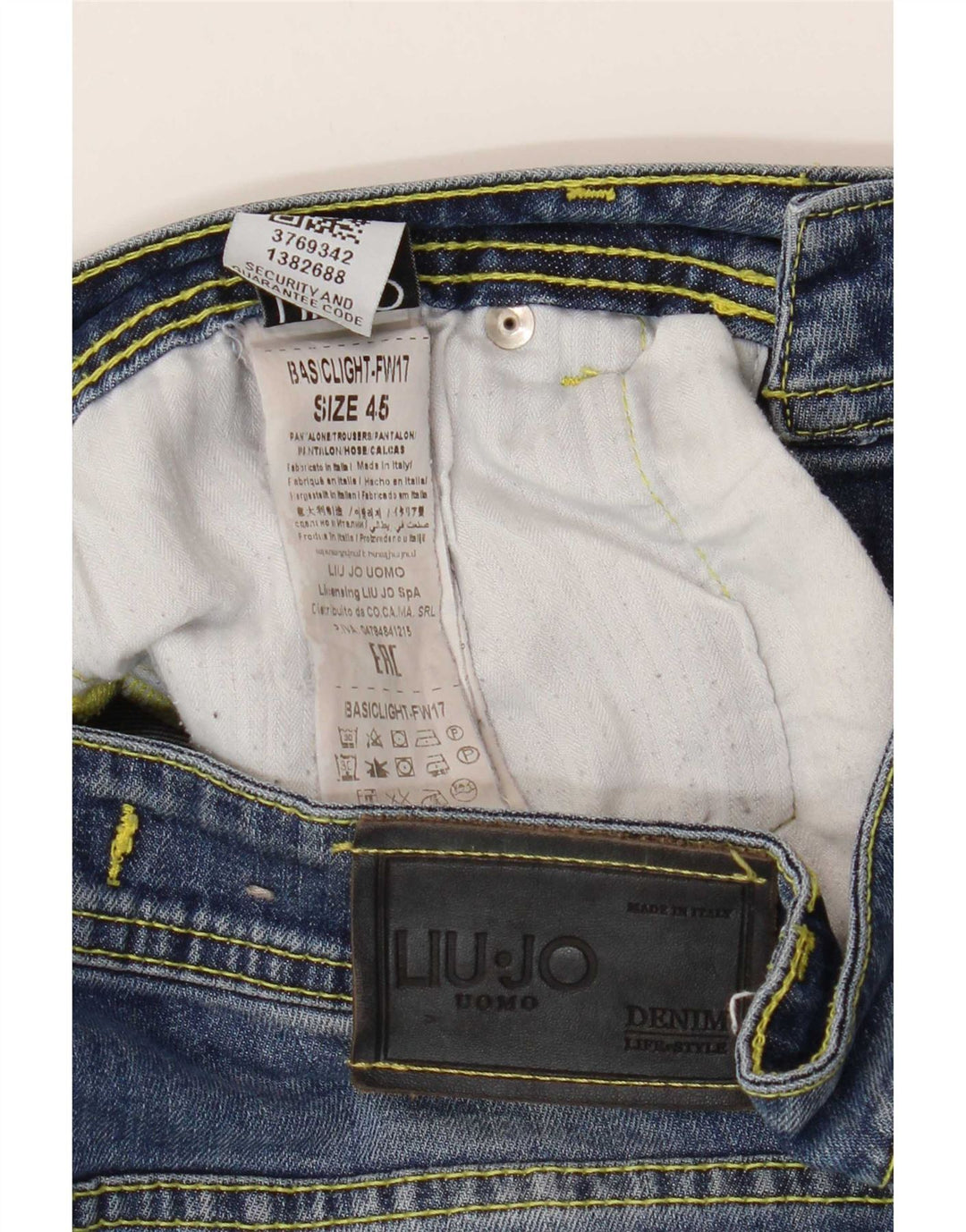Liu Jo Męskie jeansy slim IT 45 Small W30 L30 Niebieskie bawełniane