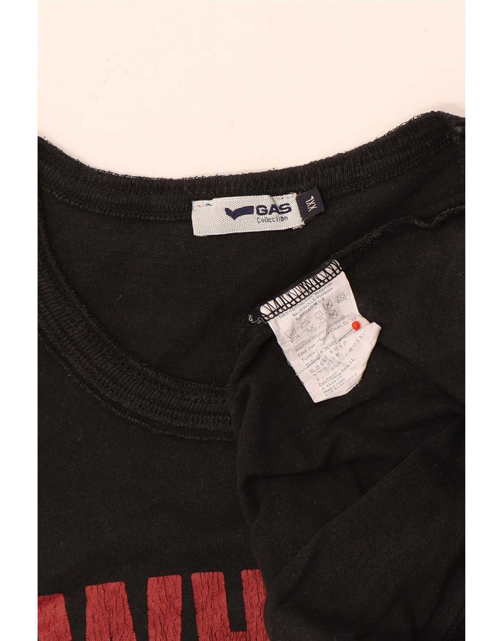 Męski graficzny top gazowy z długim rękawem 2XL, czarny, bawełniany