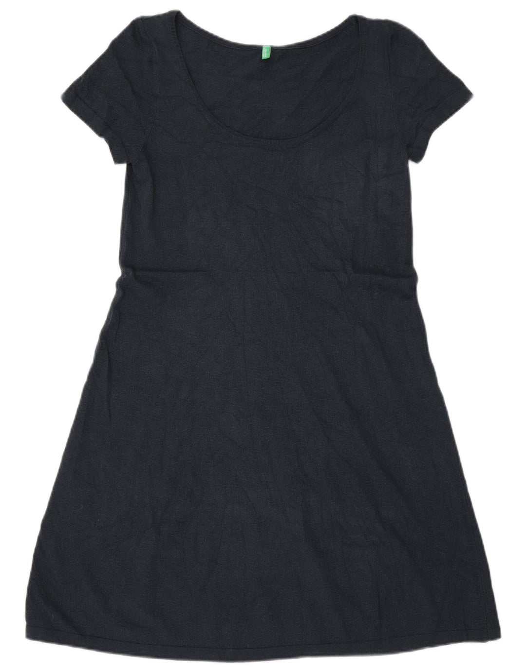 BENETTON Womens A-Line Dress UK 10 Small Navy Blue