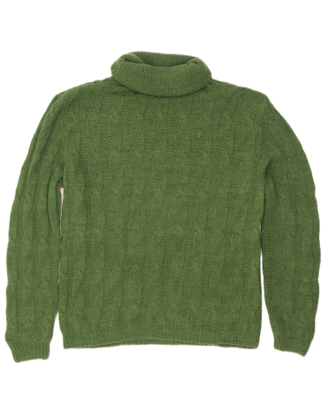 Vintage męski sweter z wywijanym dekoltem, mały zielony
