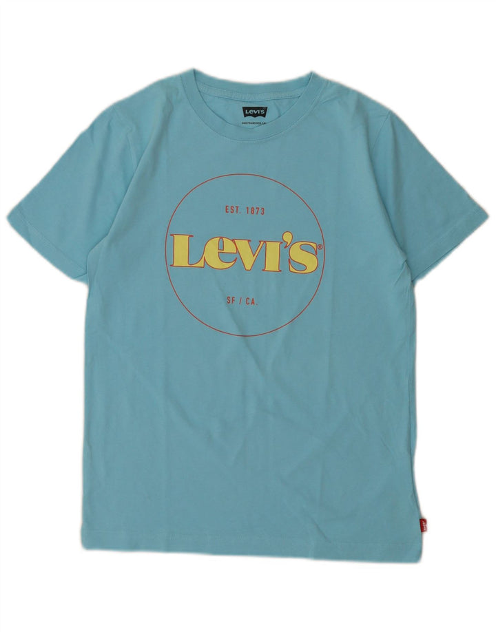 Chłopięcy T-shirt z grafiką Levi's, 13-14 lat, niebieska bawełna