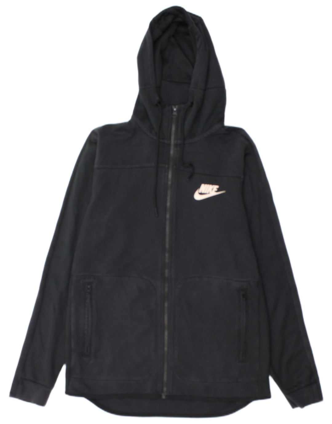 Męski sweter z kapturem i zamkiem błyskawicznym Nike, mały, czarny, bawełniany