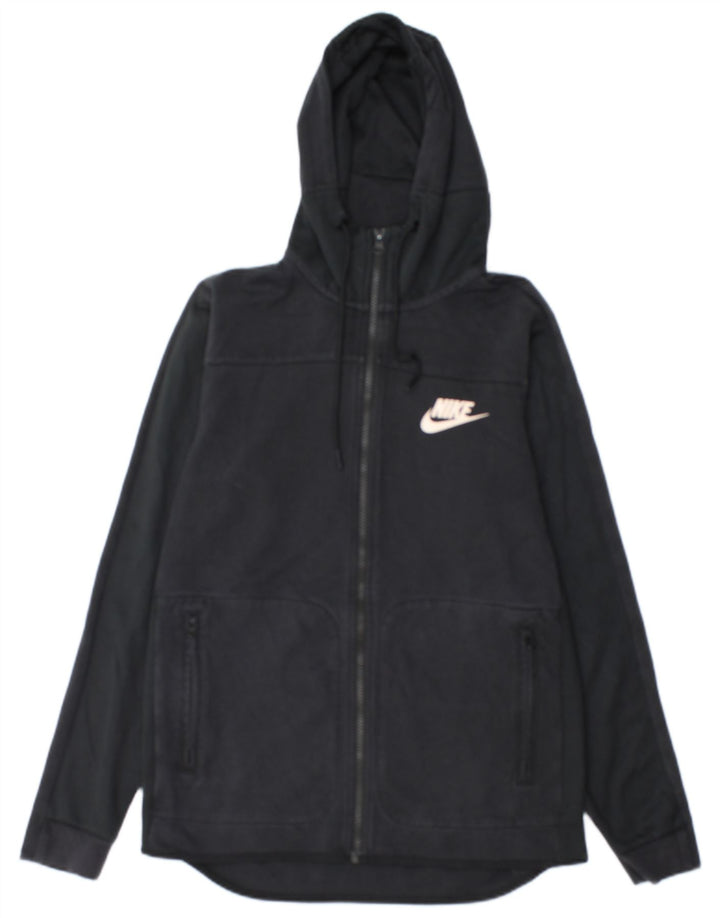 Męski sweter z kapturem i zamkiem błyskawicznym Nike, mały, czarny, bawełniany