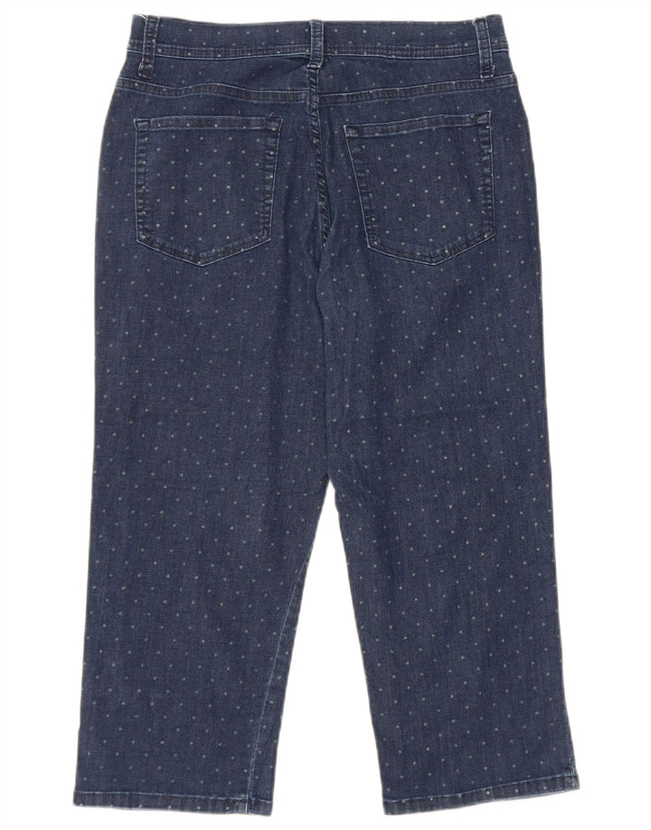 Damskie jeansy Capri LEE Classic Fit US 6 Medium W28 L19 Granatowe w cętki