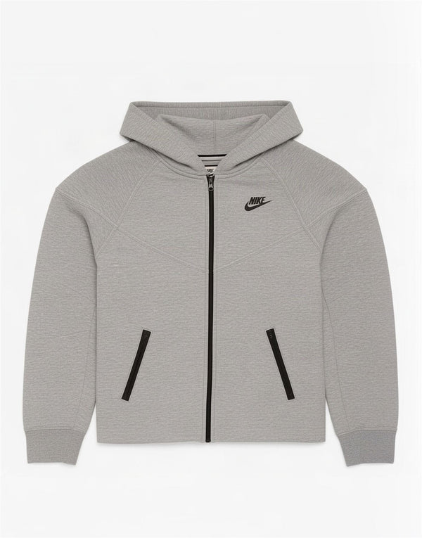Damski sweter z kapturem i zamkiem błyskawicznym Nike UK 6 XS Szary, nakrapiany bawełniany