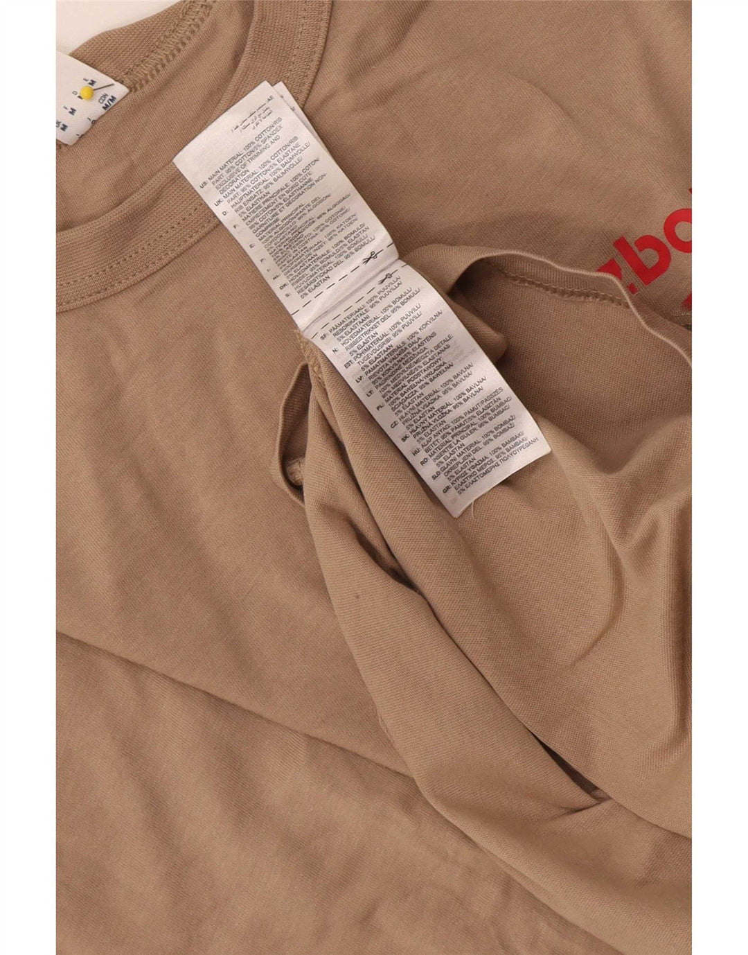 Męska koszulka Reebok z grafiką Top, średnia beżowa bawełna