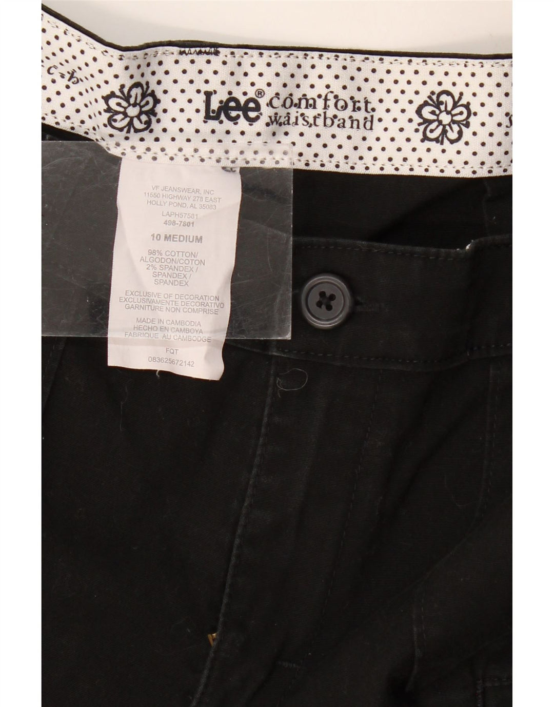 Damskie spodenki cargo Lee US 10 Large W32, czarne, bawełniane