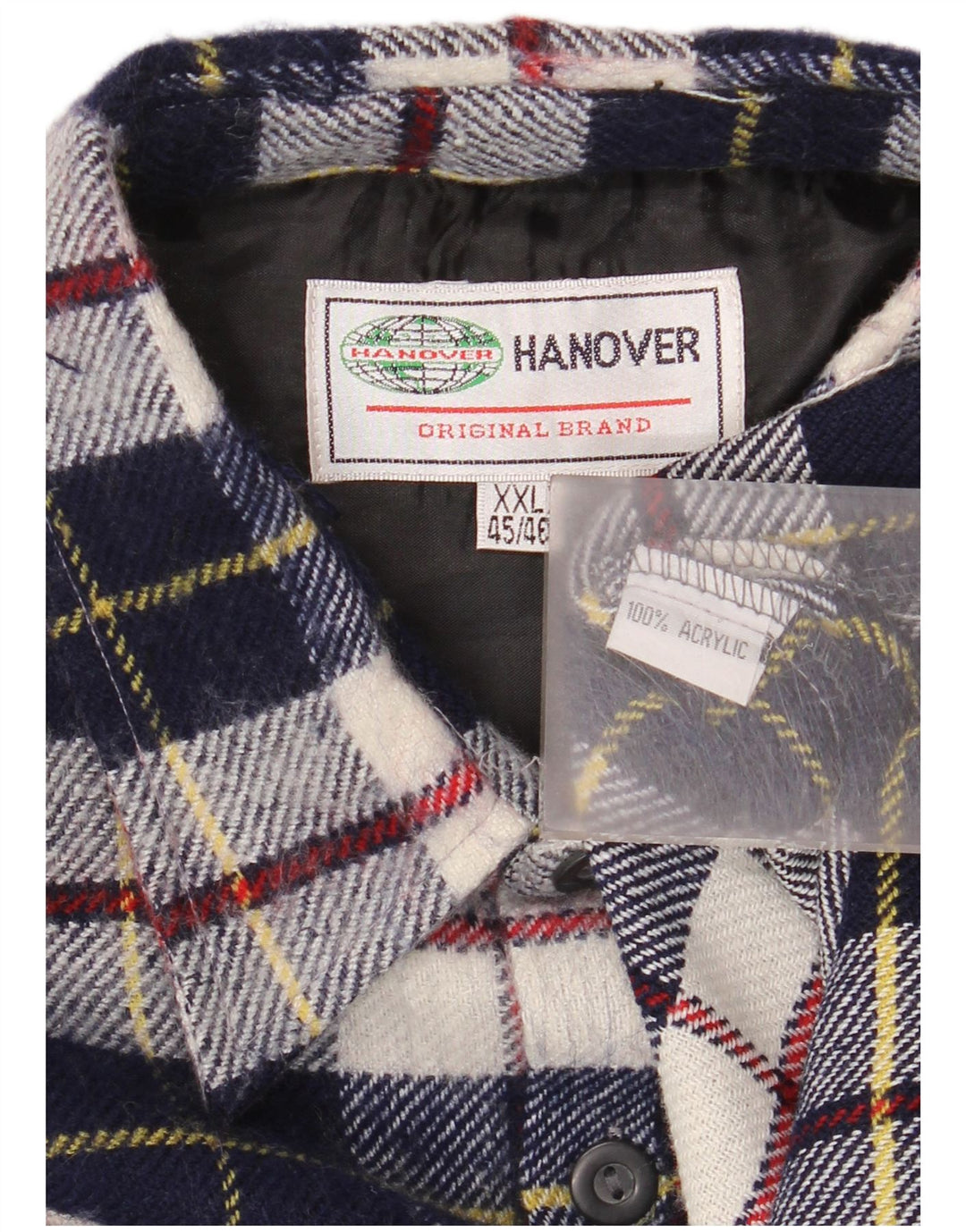 Koszula flanelowa męska Hanover rozmiar 45/46 2XL granatowa kratka akrylowa