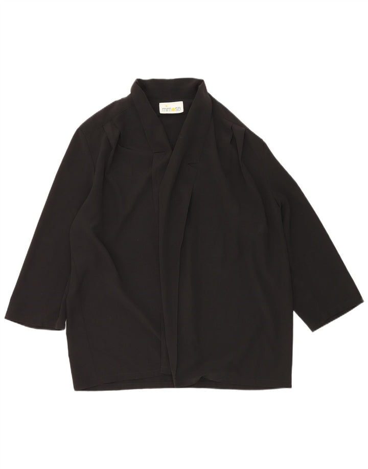 VINTAGE Womens Open Blazer Jacket UK 20 2XL Black