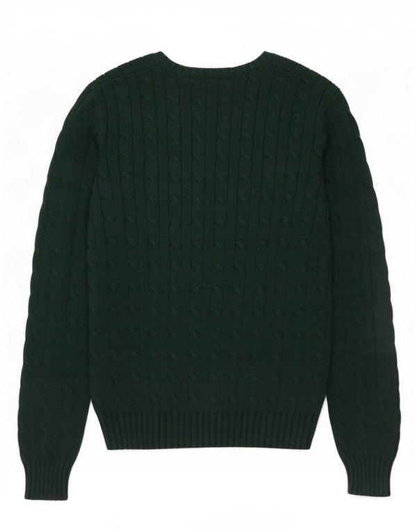 Sweter damski Ralph Lauren z dekoltem w kształcie litery V, UK 14, duży, zielony, bawełniany