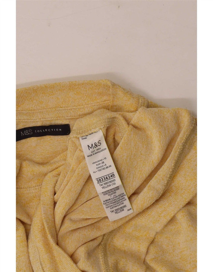 Marks & Spencer Damska bluzka oversize UK 10, mała, żółta, nakrapiana