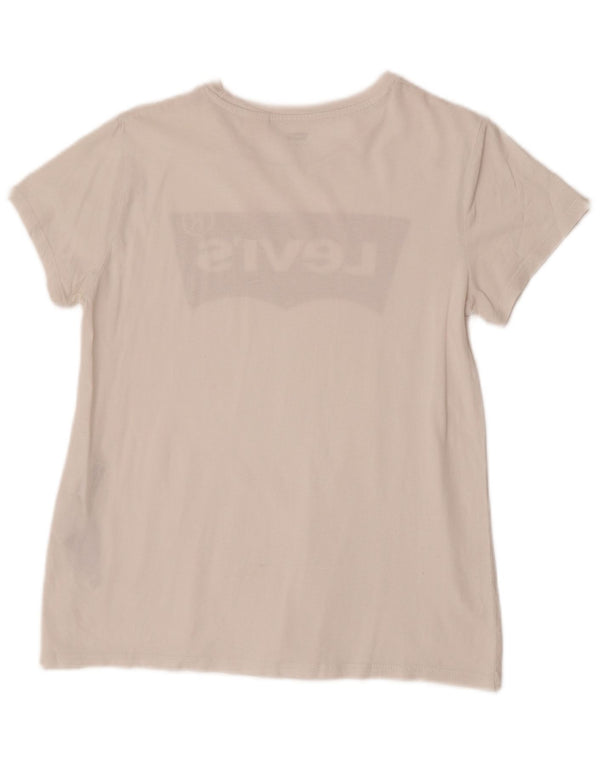 Levi's Womens Graphic T-Shirt Top UK 10 Small White Cotton