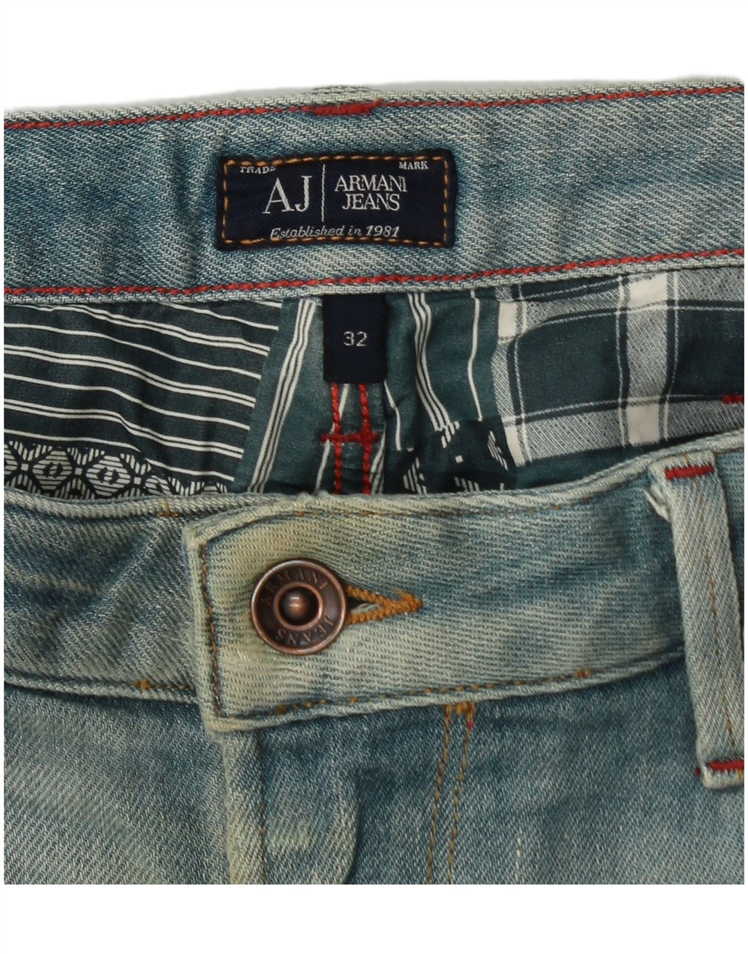 ARMANI Męskie jeansy slim W32 L34 Niebieskie bawełniane