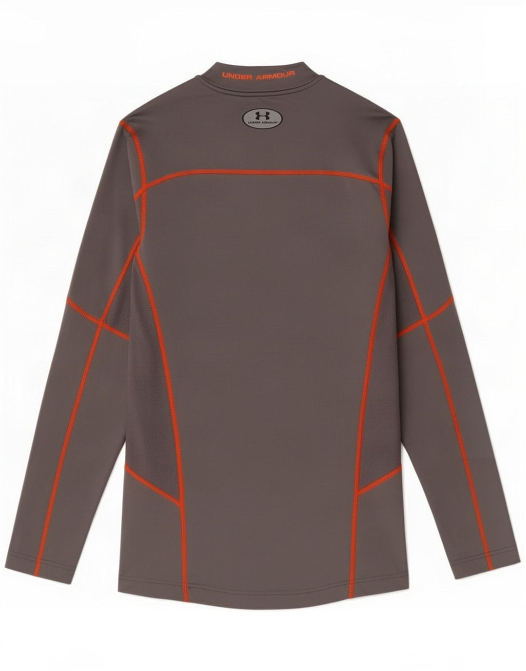 Męski top z grafiką Cold Gear, długi rękaw, mały, szary, poliester