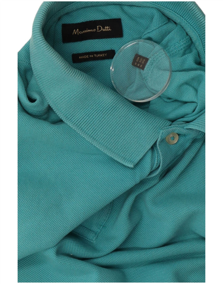 Męska koszulka polo Massimo Dutti w kolorze średnioniebieskim