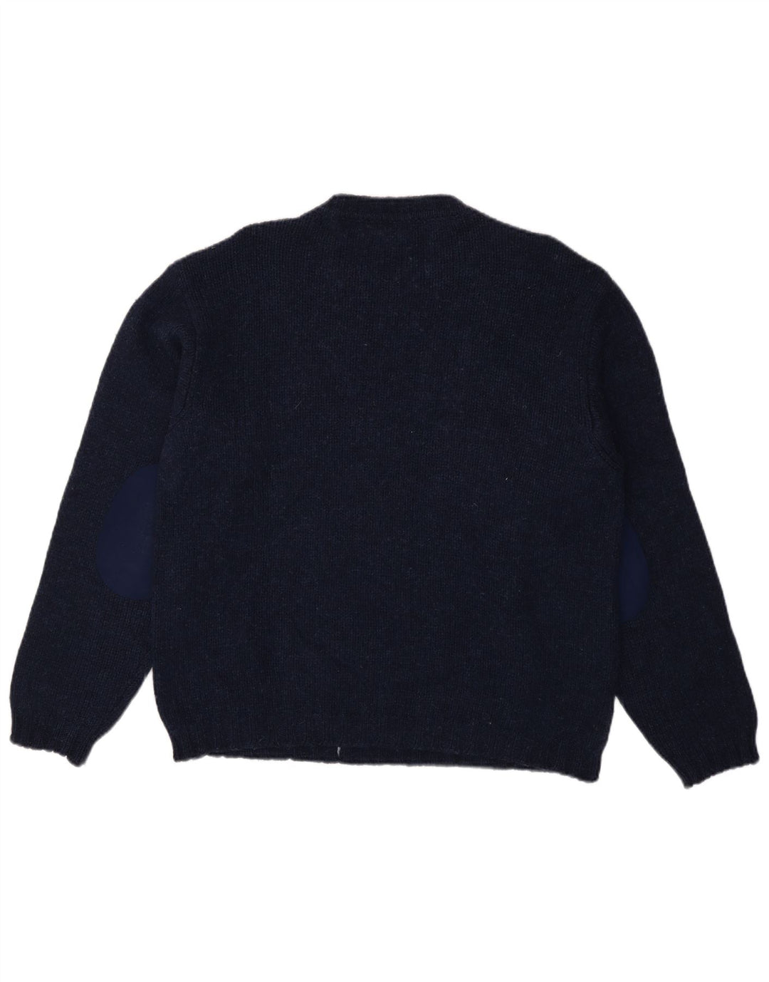 Męski sweter z wycięciem pod szyją Benetton, duży granatowy Argyle/Diament
