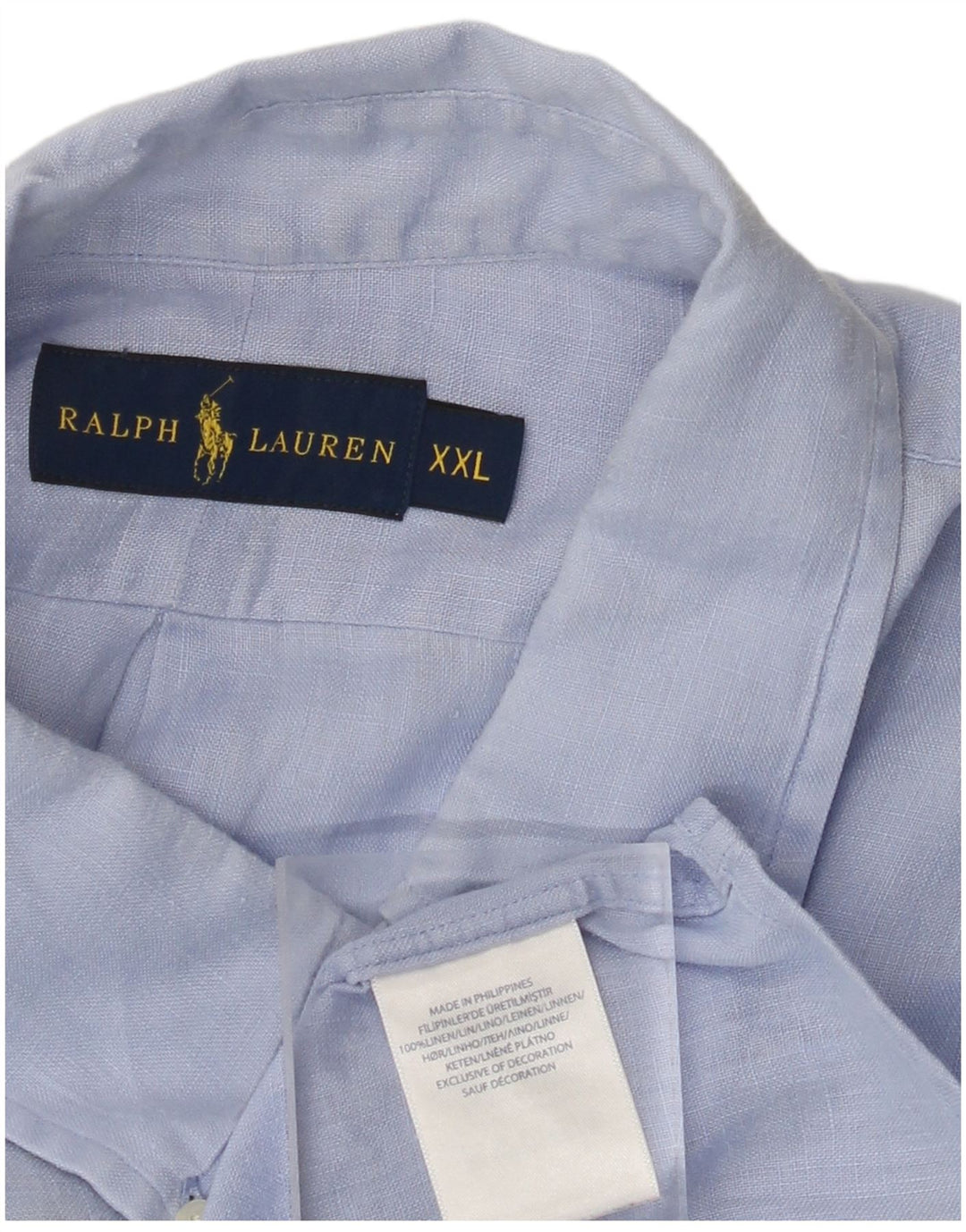 Koszula męska RALPH LAUREN 2XL Niebieska lniana