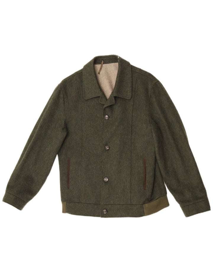 Męska kurtka bomberka w stylu vintage IT 46 Small Green Wełna