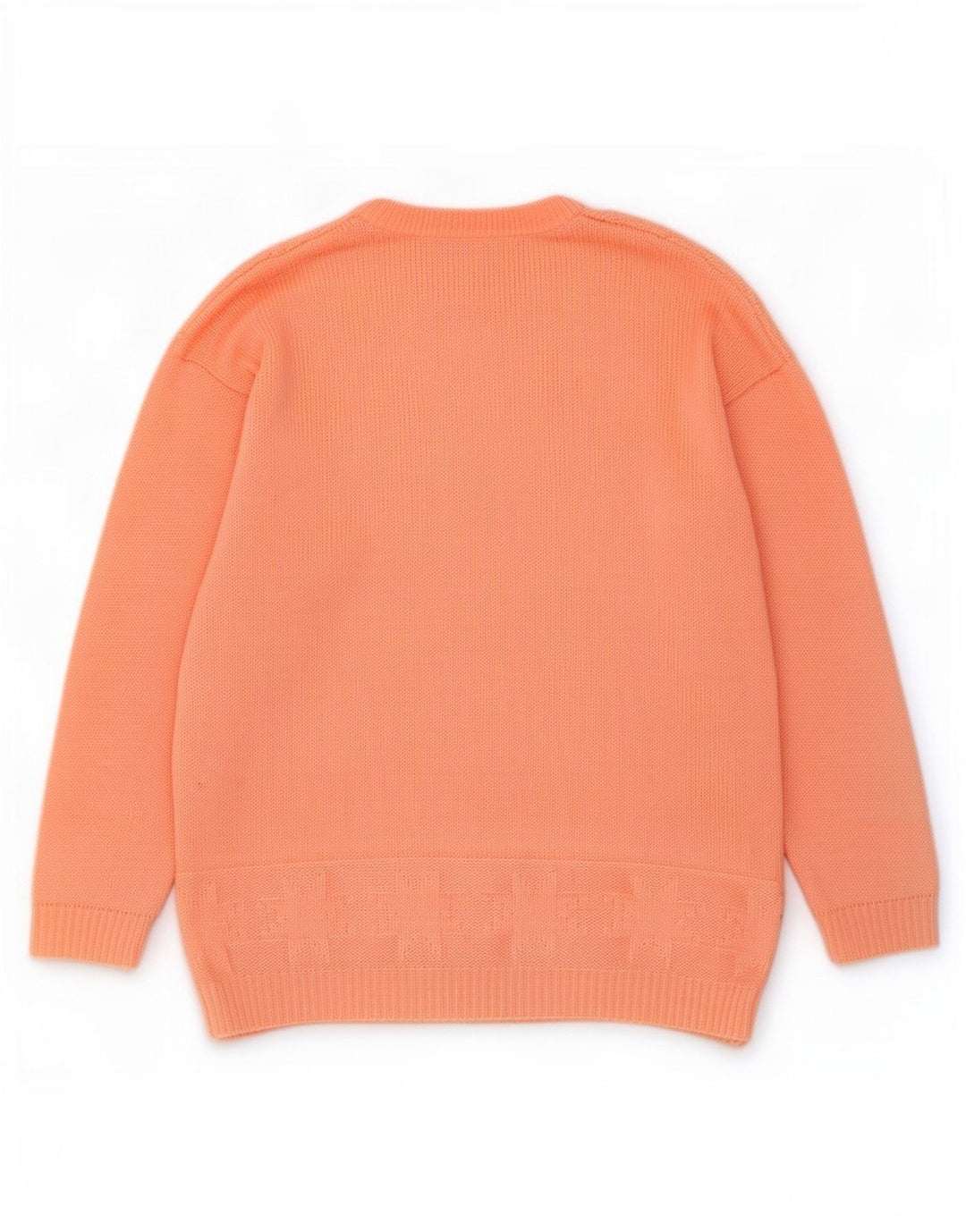 Sweter damski w stylu vintage z okrągłym dekoltem UK 14, duży pomarańczowy
