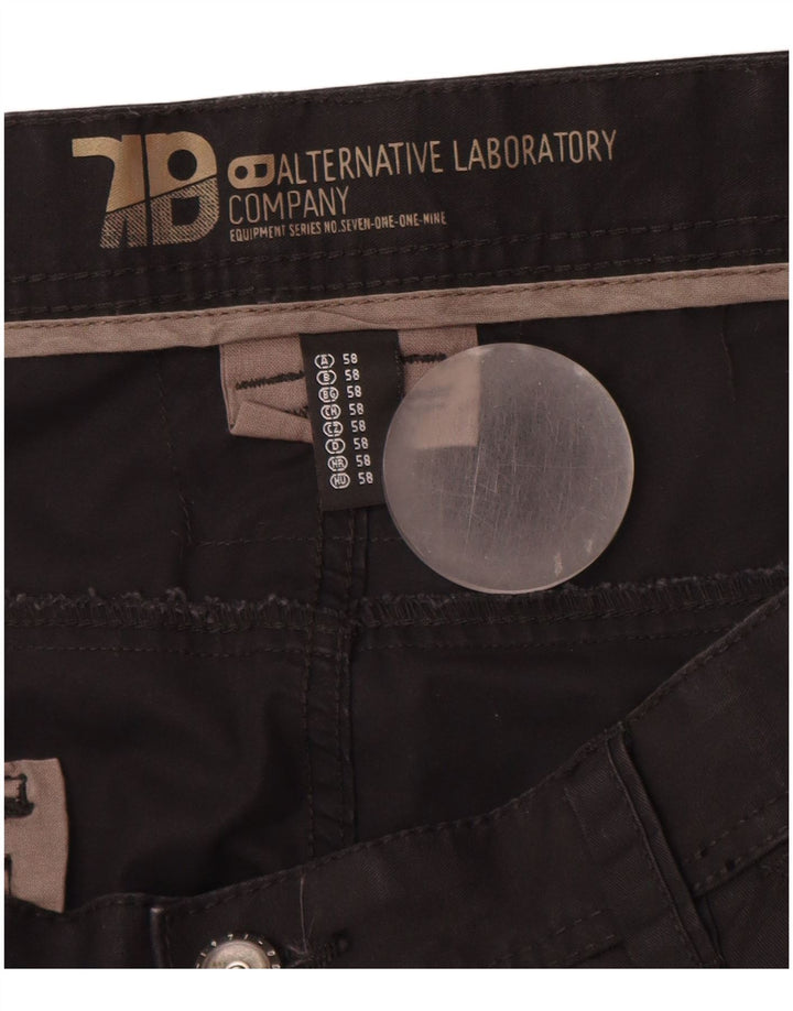 ANGELO LITRICO Męskie bermudy cargo EU 58 4XL W42 czarna bawełna