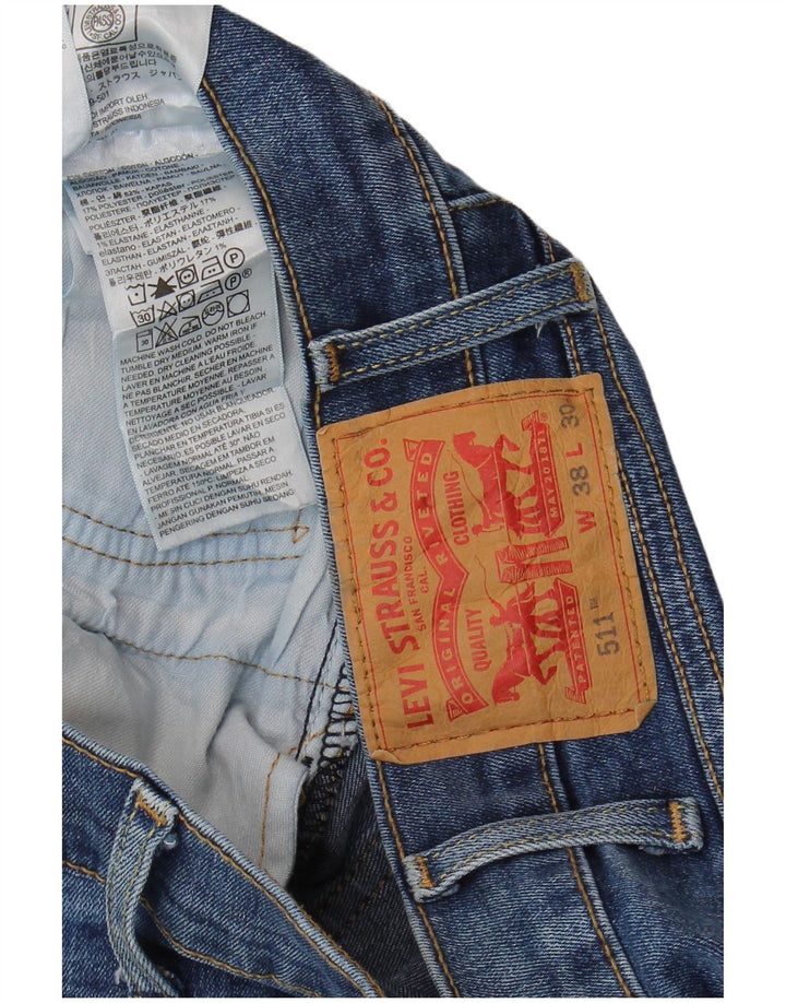 Męskie jeansy Levi's 511 Slim W38 L30 Niebieska bawełna