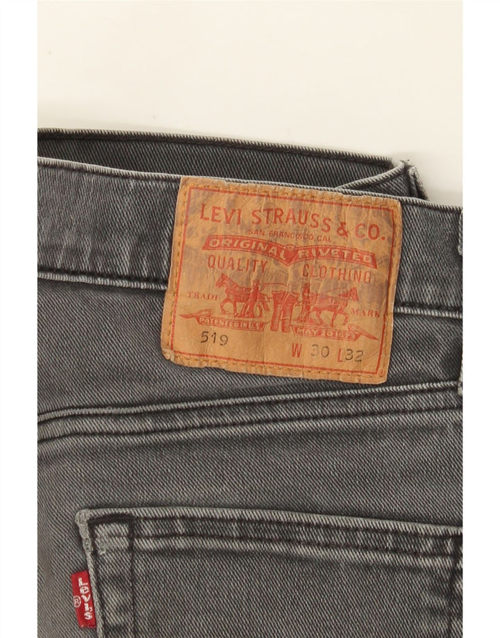 Męskie jeansy Levi's 519 Skinny W30 L27 Szara bawełna