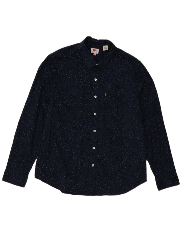 Koszula męska Levi's XL Granatowa, bawełniana w kropki, klasyczna