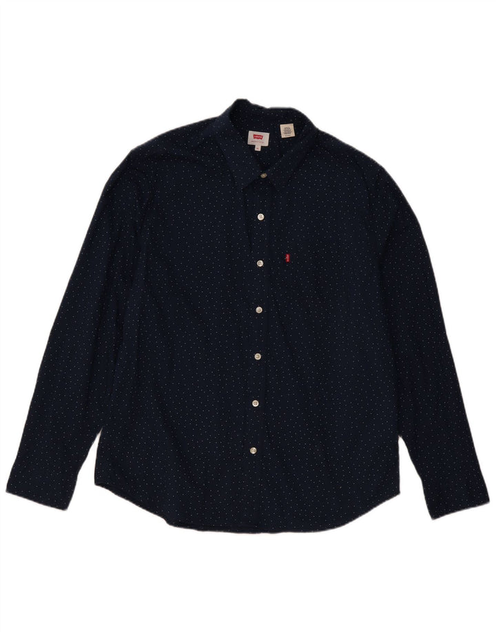 Koszula męska Levi's XL Granatowa, bawełniana w kropki, klasyczna