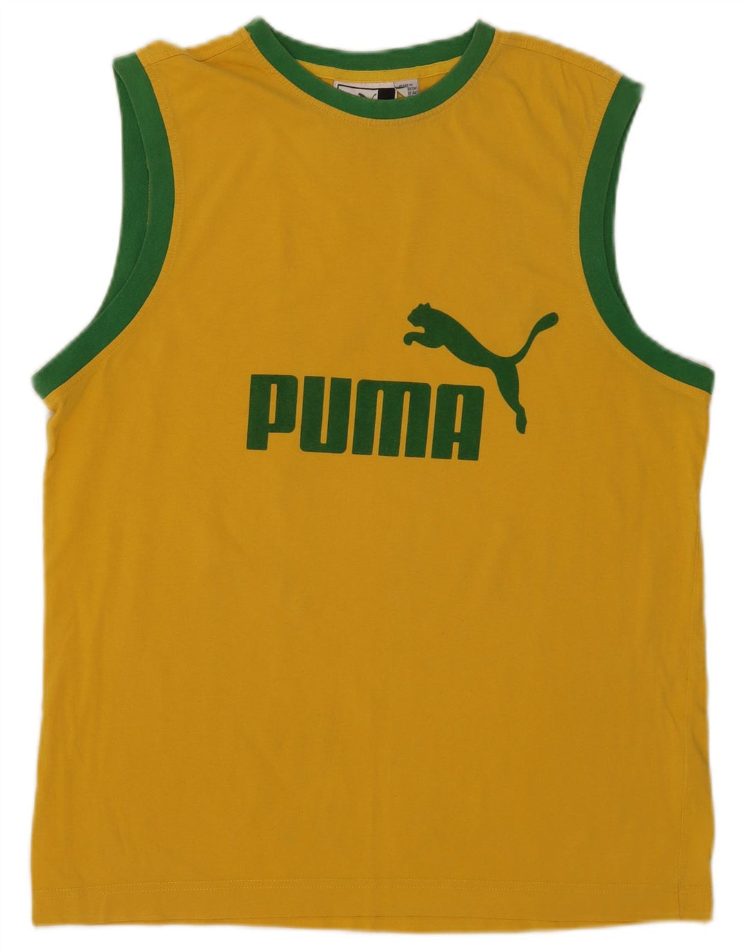 Męska kamizelka Puma z grafiką, duża, żółta, bawełniana w bloki kolorów