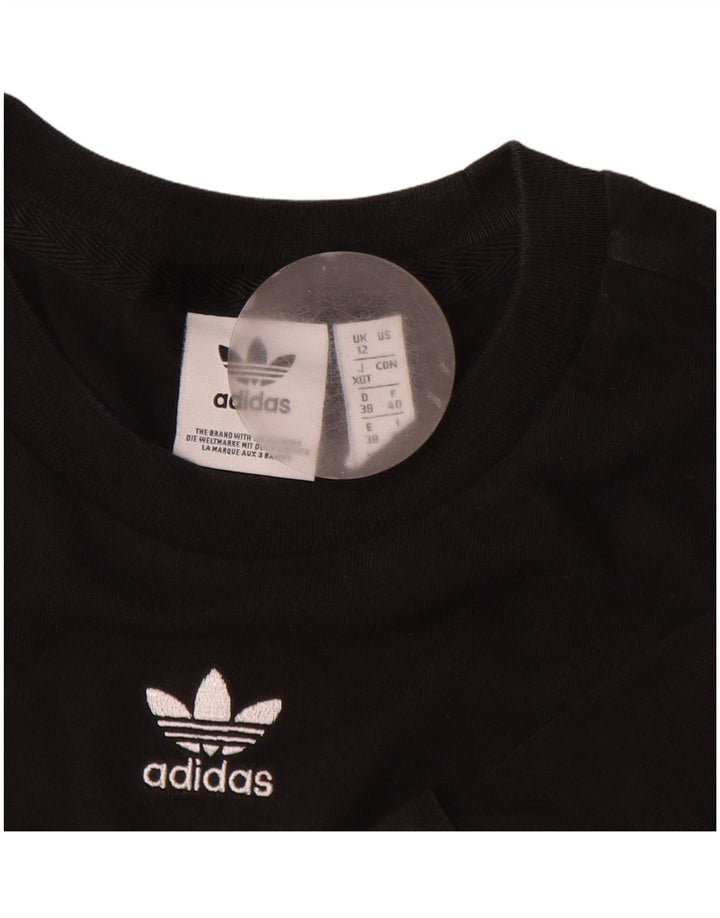 Damski T-shirt ADIDAS Crop Top UK 12 Średni Czarny Bawełna