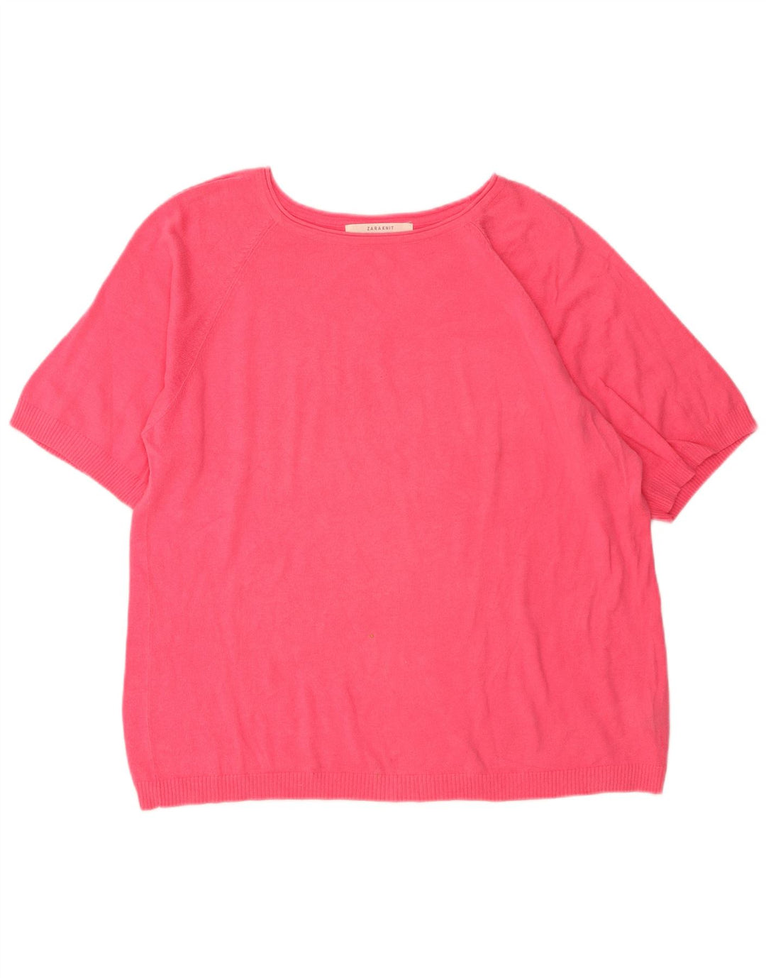 Damski sweter oversize z dekoltem w łódkę Zara UK 14, średni róż