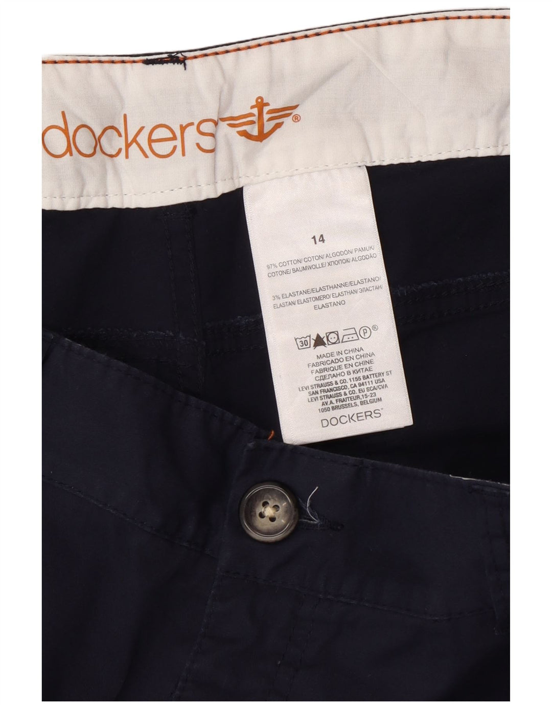 Damskie bermudy DOCKERS US 14 XL W34 Granatowa bawełna