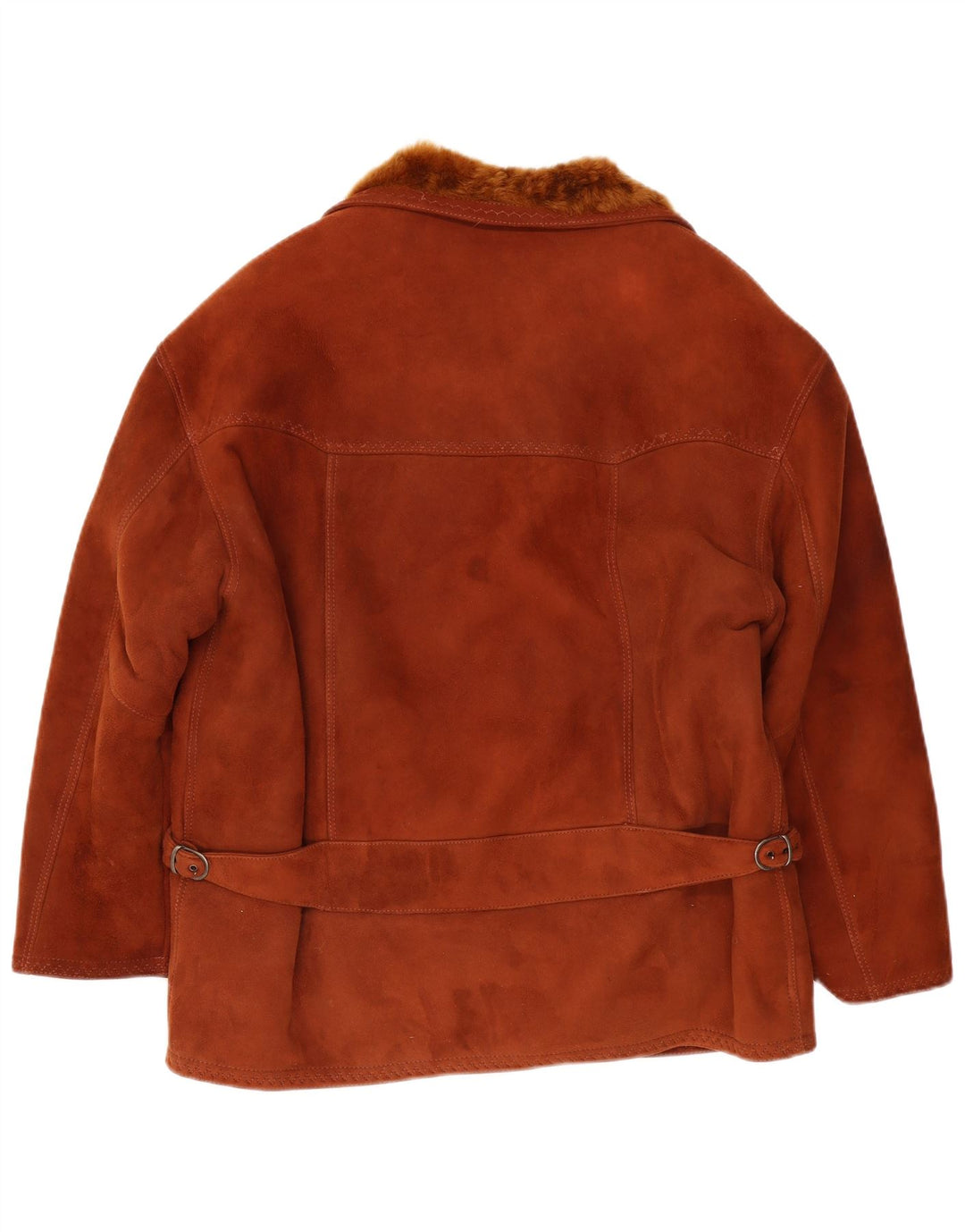 Vintage męska kurtka shearling UK 38 średni brąz