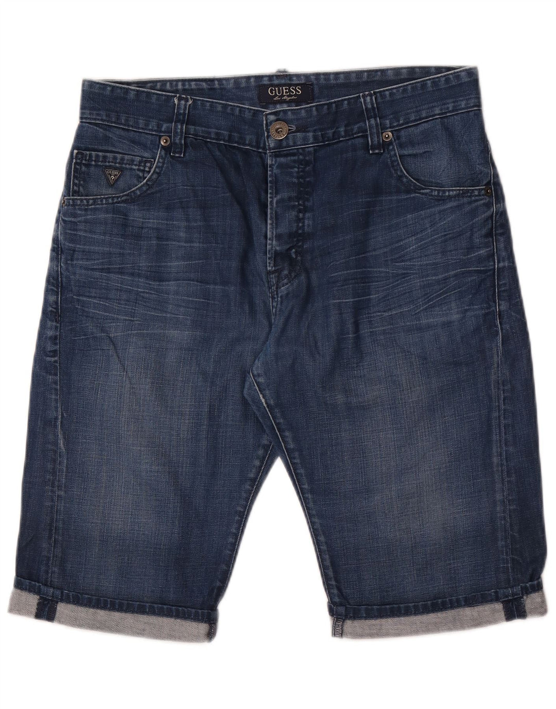 Męskie spodenki jeansowe Guess W31 Średnioniebieskie, bawełniane