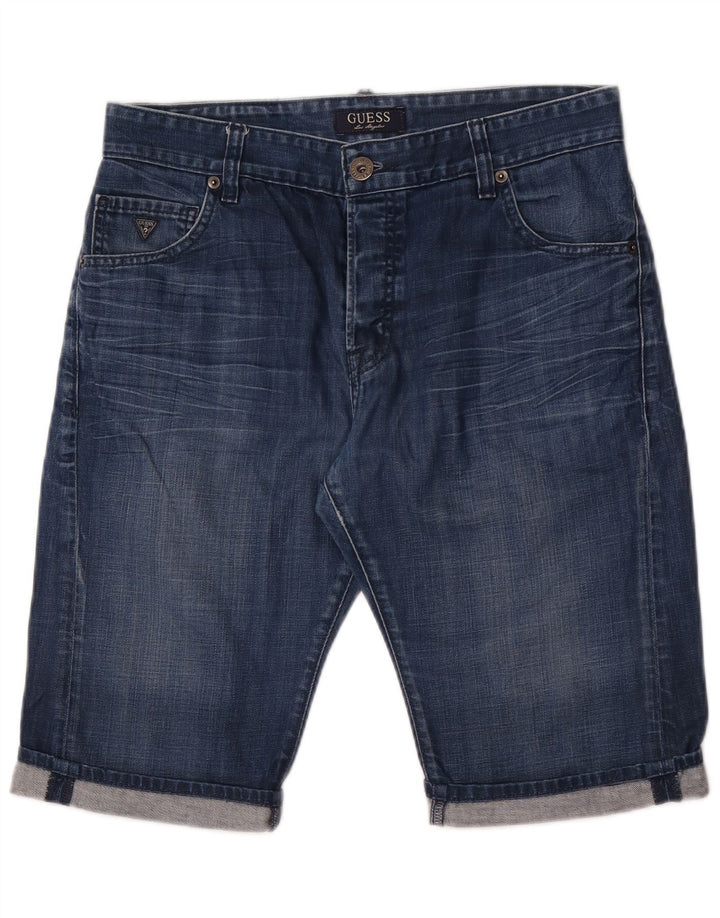Męskie spodenki jeansowe Guess W31 Średnioniebieskie, bawełniane