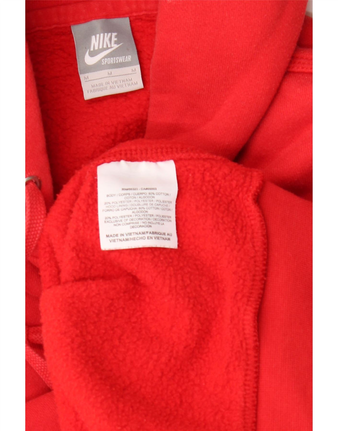 NIKE Mens Hoodie Jumper Medium Red Cotton Vintage Nike and Second-Hand Nike from Messina Hembry 