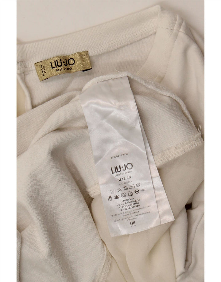 Damski sweter Liu Jo z rękawem 3/4 IT 40, mały, biały, bawełniany