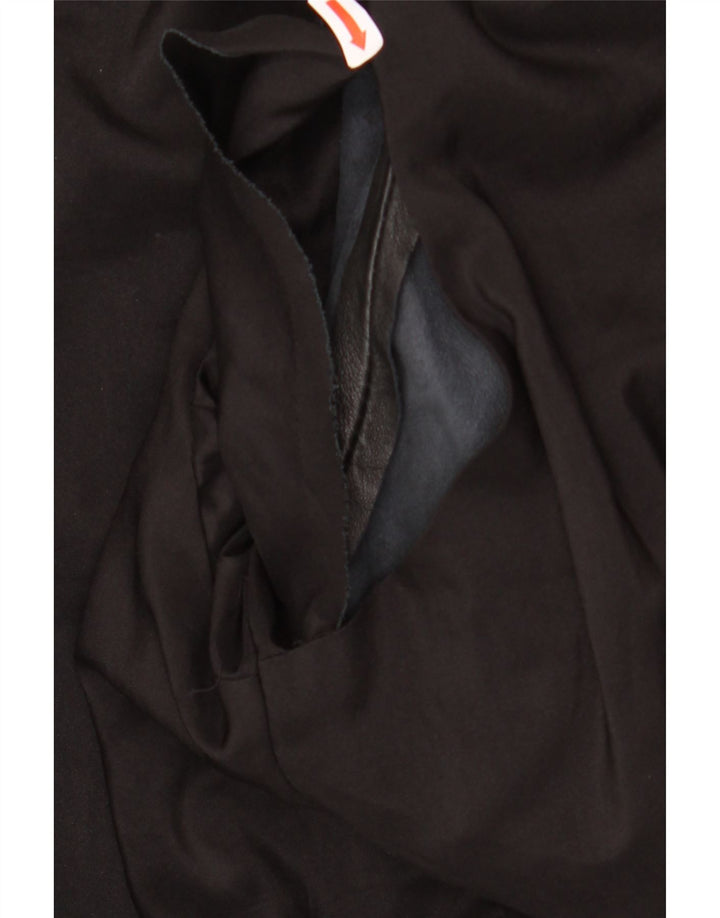 SARDAR Womens Leather Overcoat UK 22 3XL Black Patchwork Leather Vintage Sardar and Second-Hand Sardar from Messina Hembry 