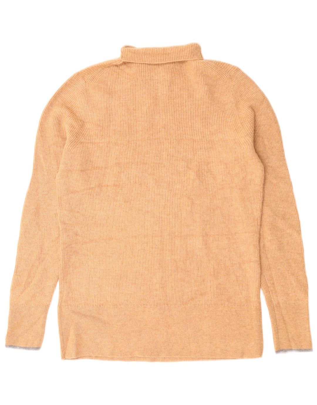 Sweter damski Calvin Klein z wywijanym dekoltem UK 14, duży, beżowy, wełniany