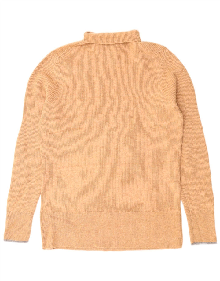 Sweter damski Calvin Klein z wywijanym dekoltem UK 14, duży, beżowy, wełniany
