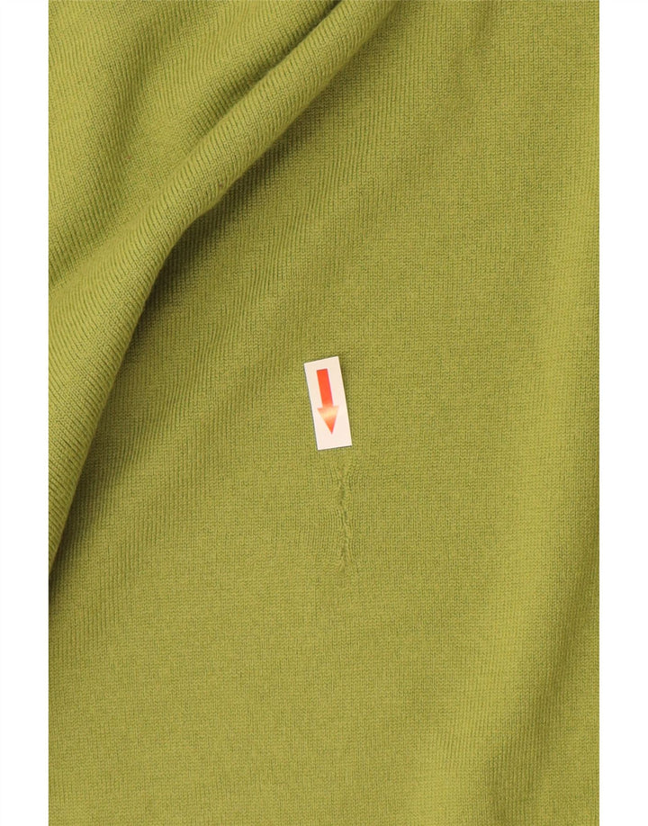 Hackett Męski sweter z dekoltem w kształcie litery V, średnio zielona wełna merynosów