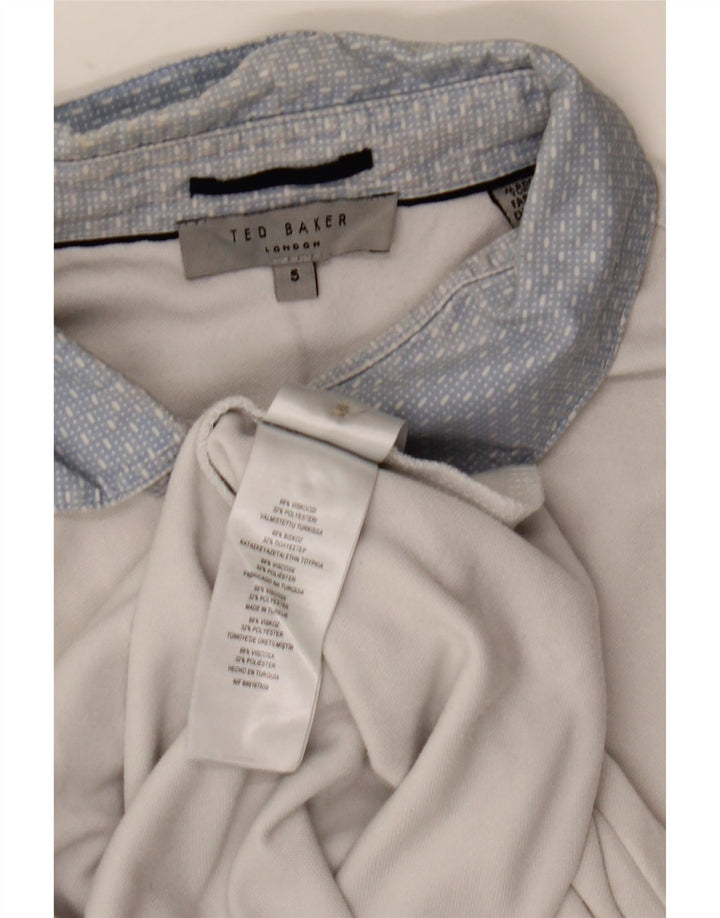 Męska koszulka polo Ted Baker, rozmiar 5 XL, biała wiskoza