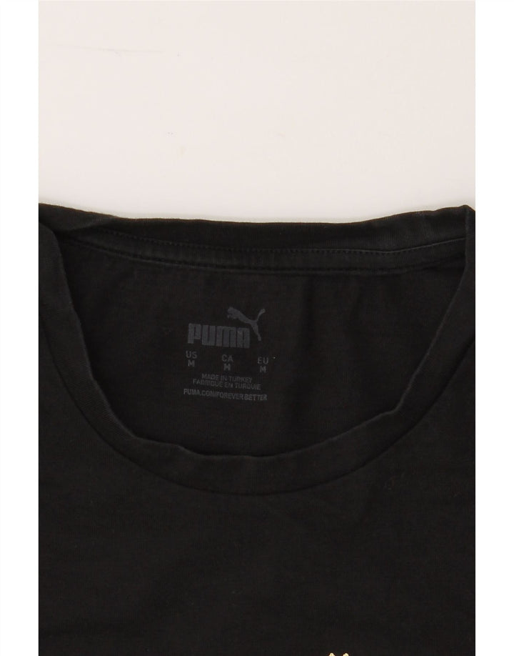 PUMA Womens Graphic T-Shirt Top UK 12 Medium Black Vintage Puma and Second-Hand Puma from Messina Hembry 