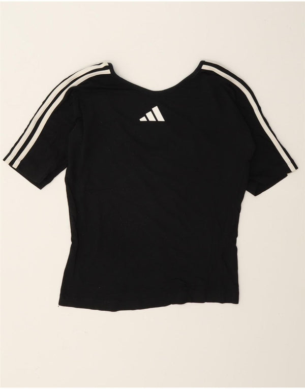 Damska koszulka Adidas Crop Graphic Top UK 12 Średnia czarna bawełna